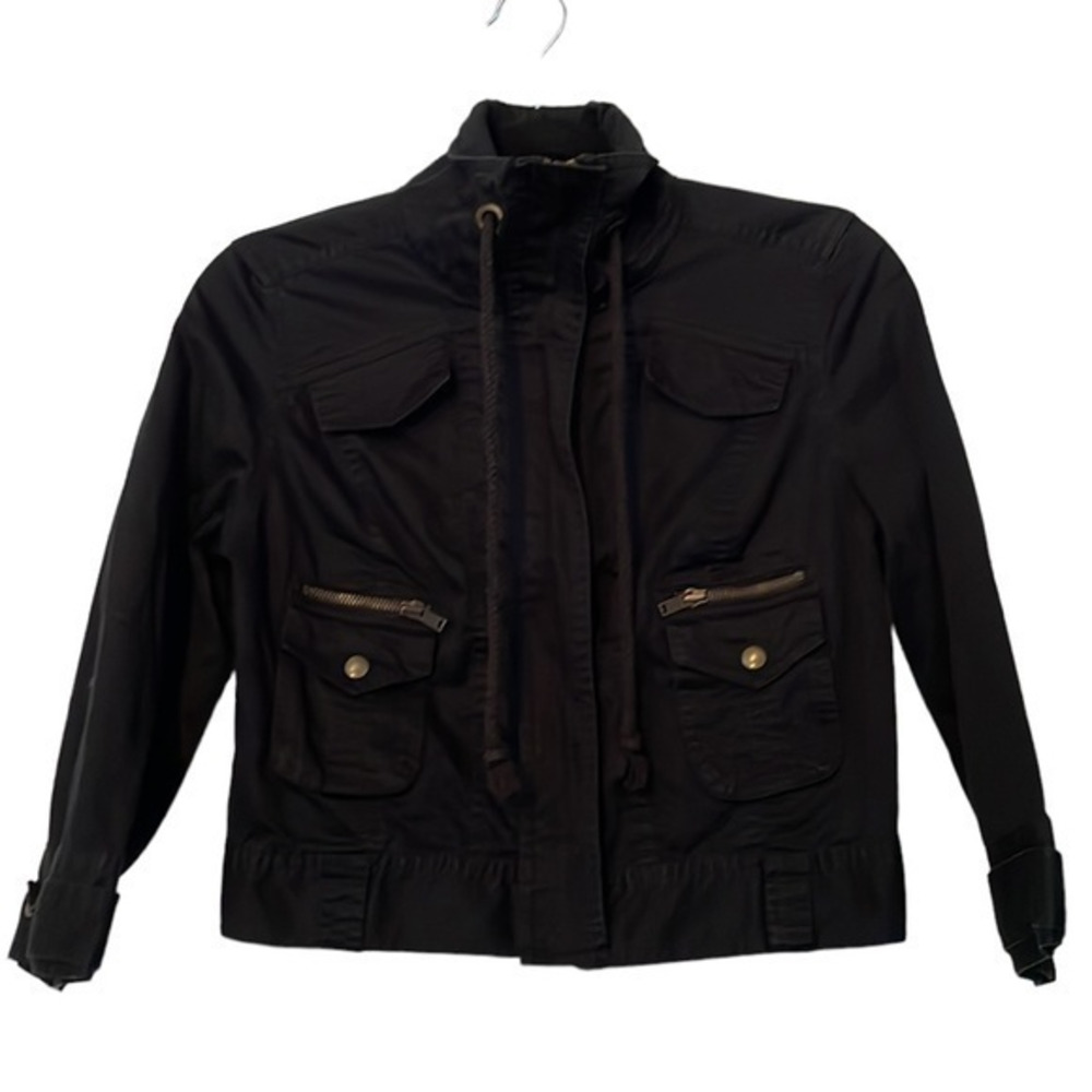 Girl's Decree‎ Cropped Utility Black Jacket Size Medium (M)